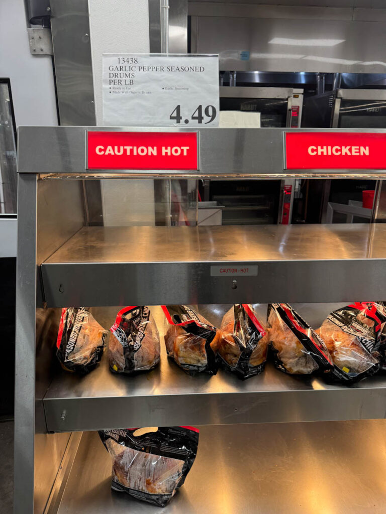 rotisserie chicken stand in costco