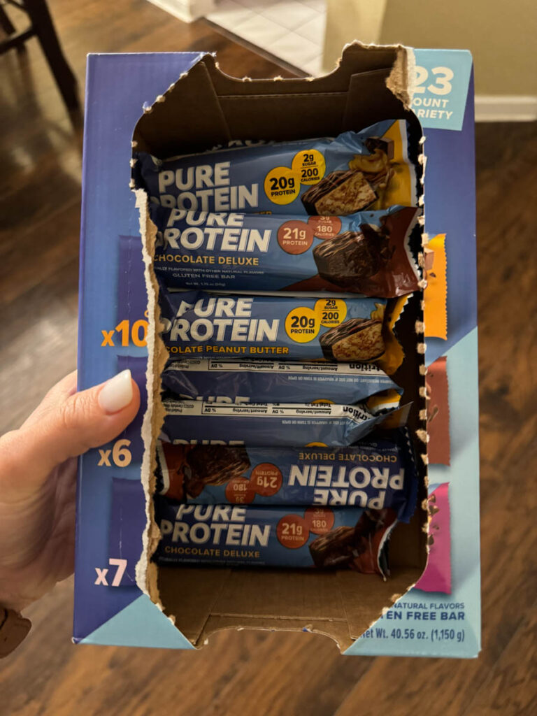 a package of costco pure protein bars