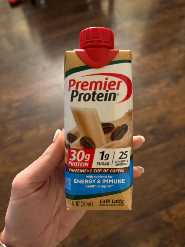 premier protein cafe latte form costco in hand