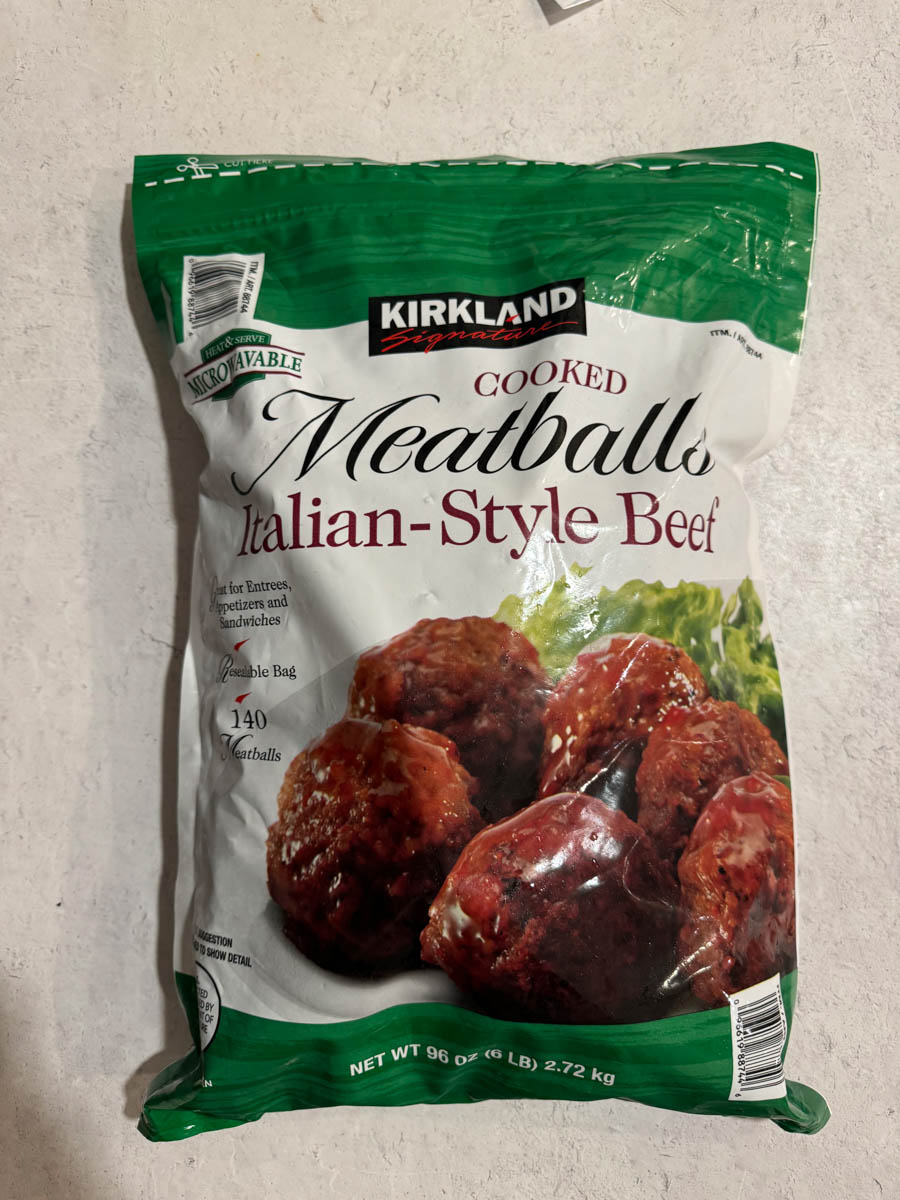 cooked italian style beef meatballs package