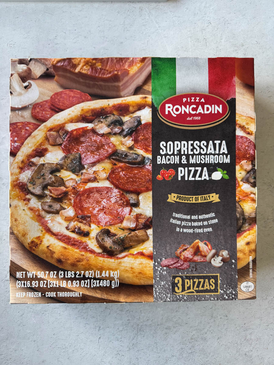 sopressata bacon and mushroom pizza box