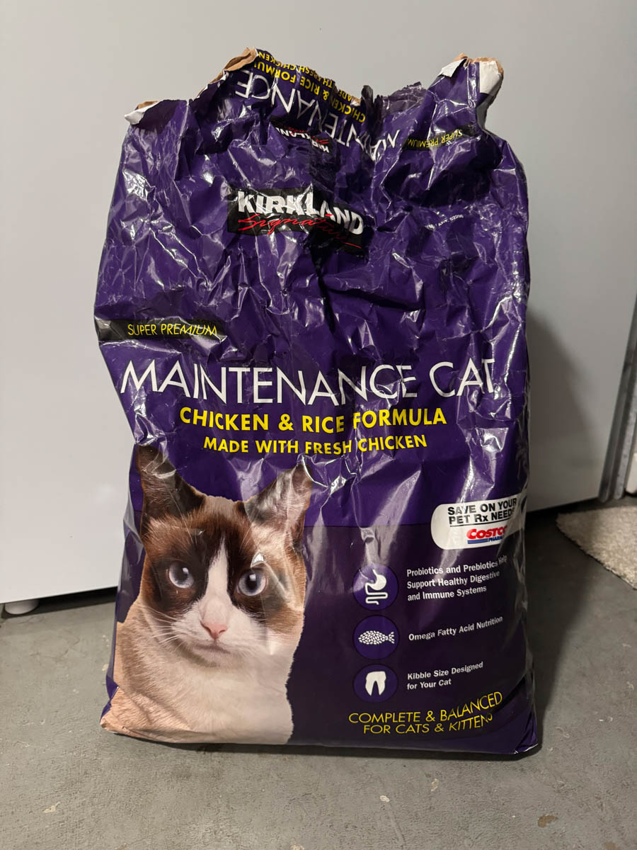 maintenance cat bag on the floor