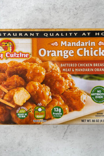 mandarin orange chicken in a box