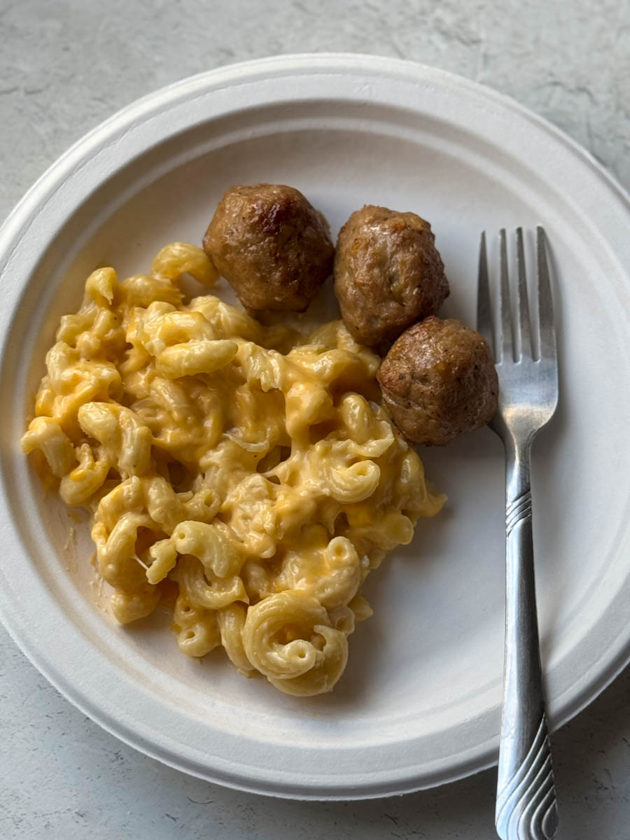 meatballs and mac and cheese