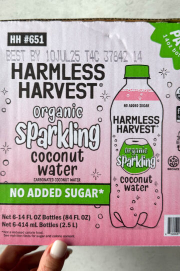 harmless harvest sparkling water box