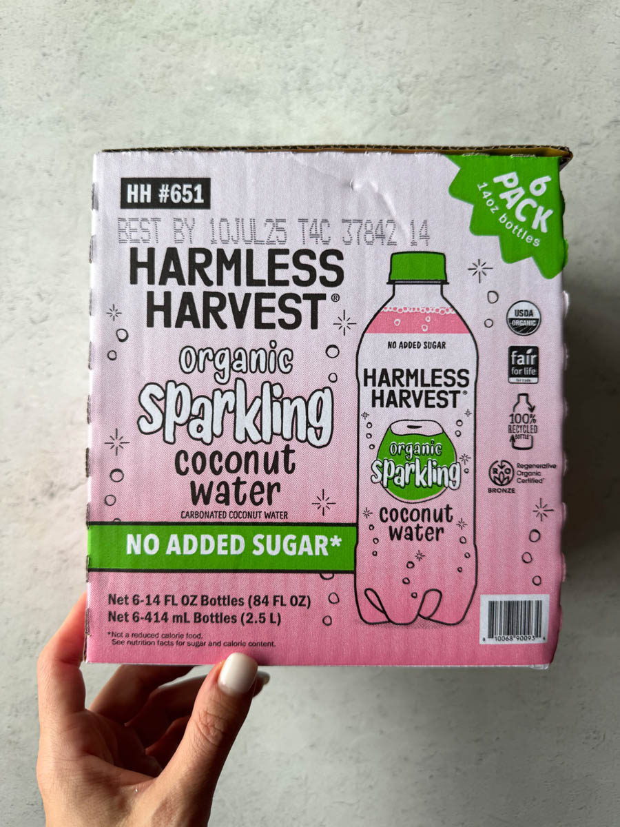 harmless harvest sparkling water box