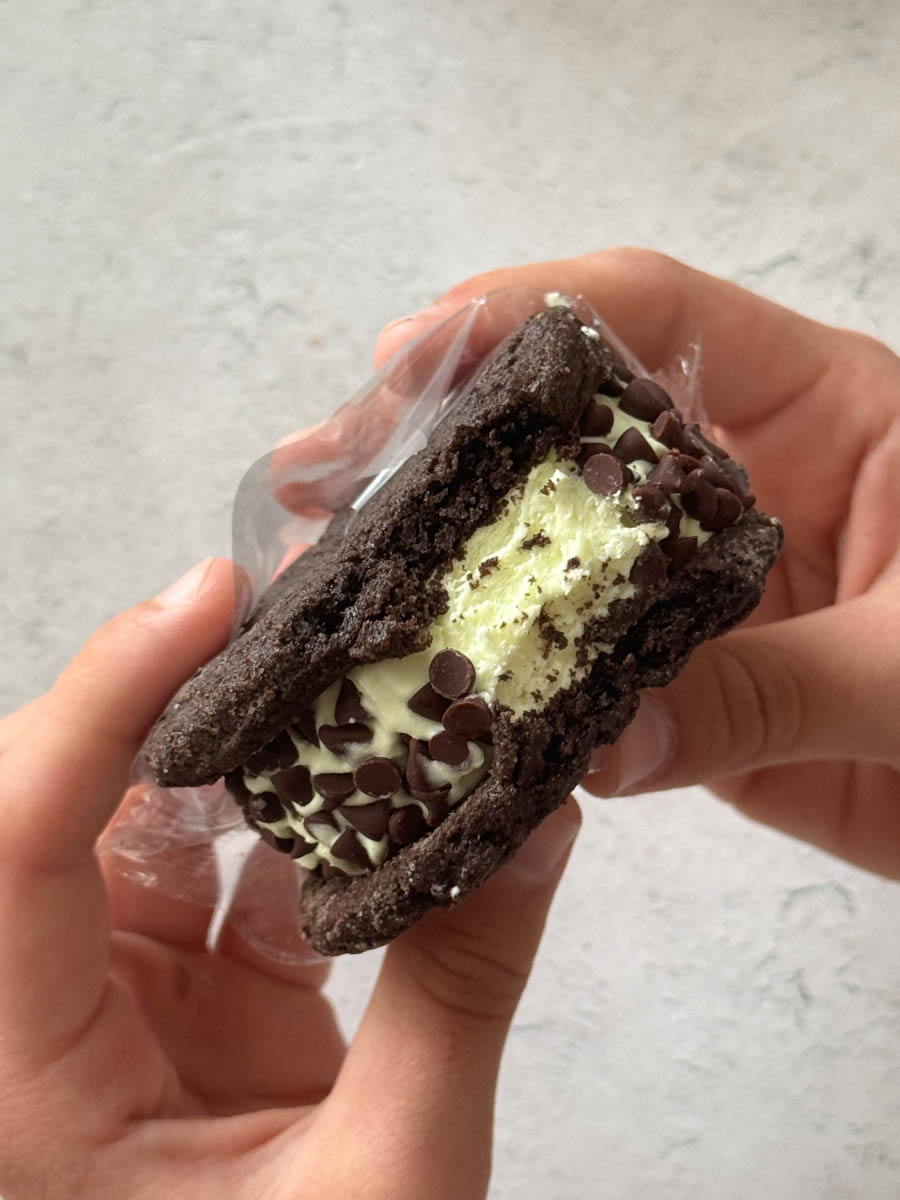 holding an ice cream in hands