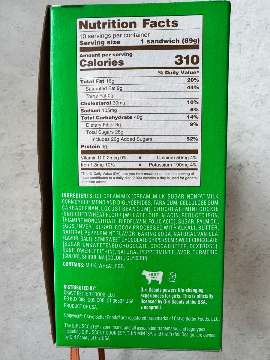 nutrition facts label