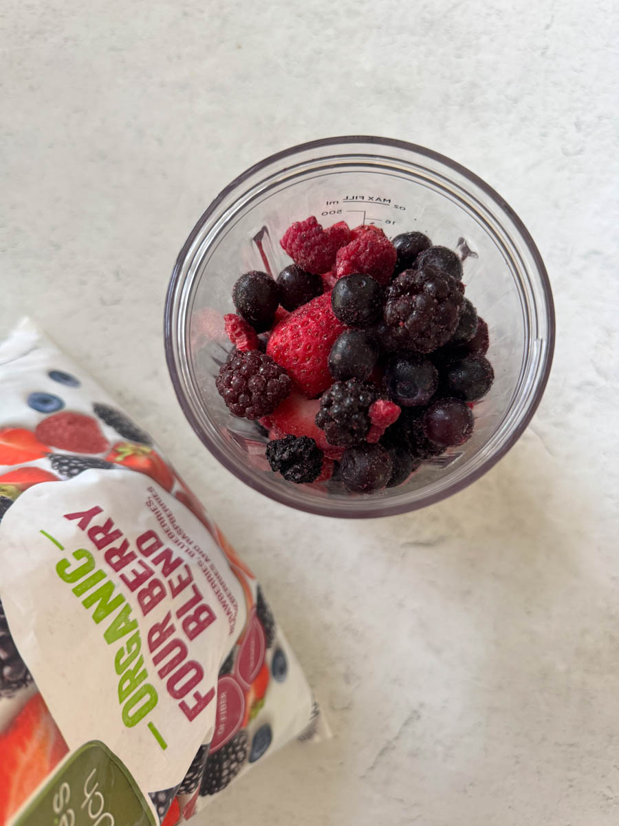 berries in the blender