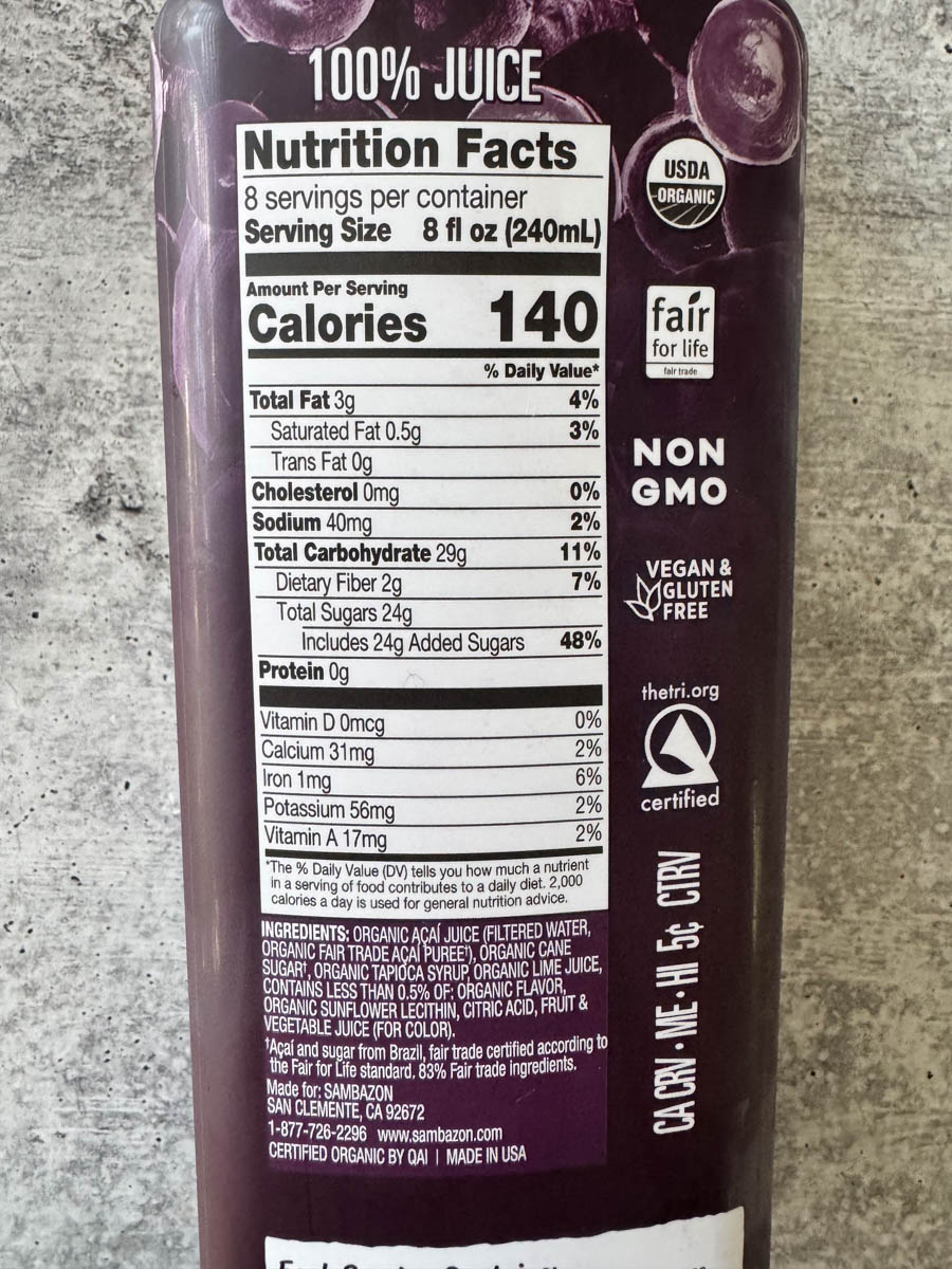 nutrition facts