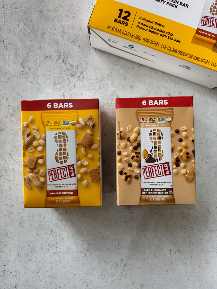 two boxes with perfect bars from costco
