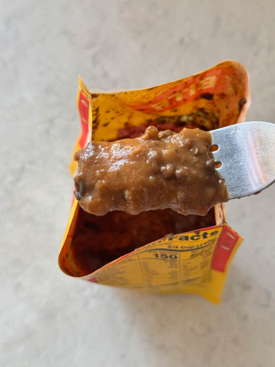 lentils on the fork
