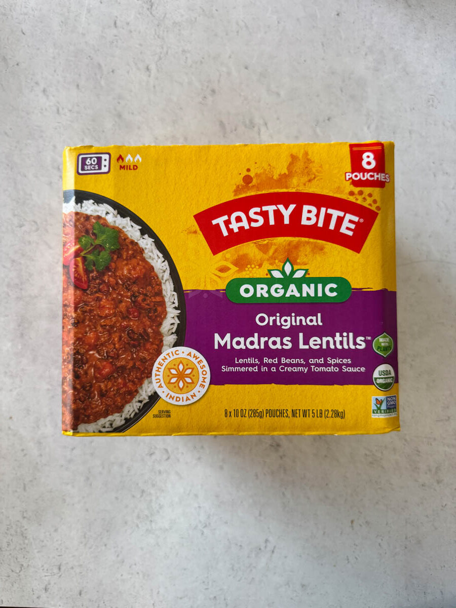 tasty bite organic madras lentils box