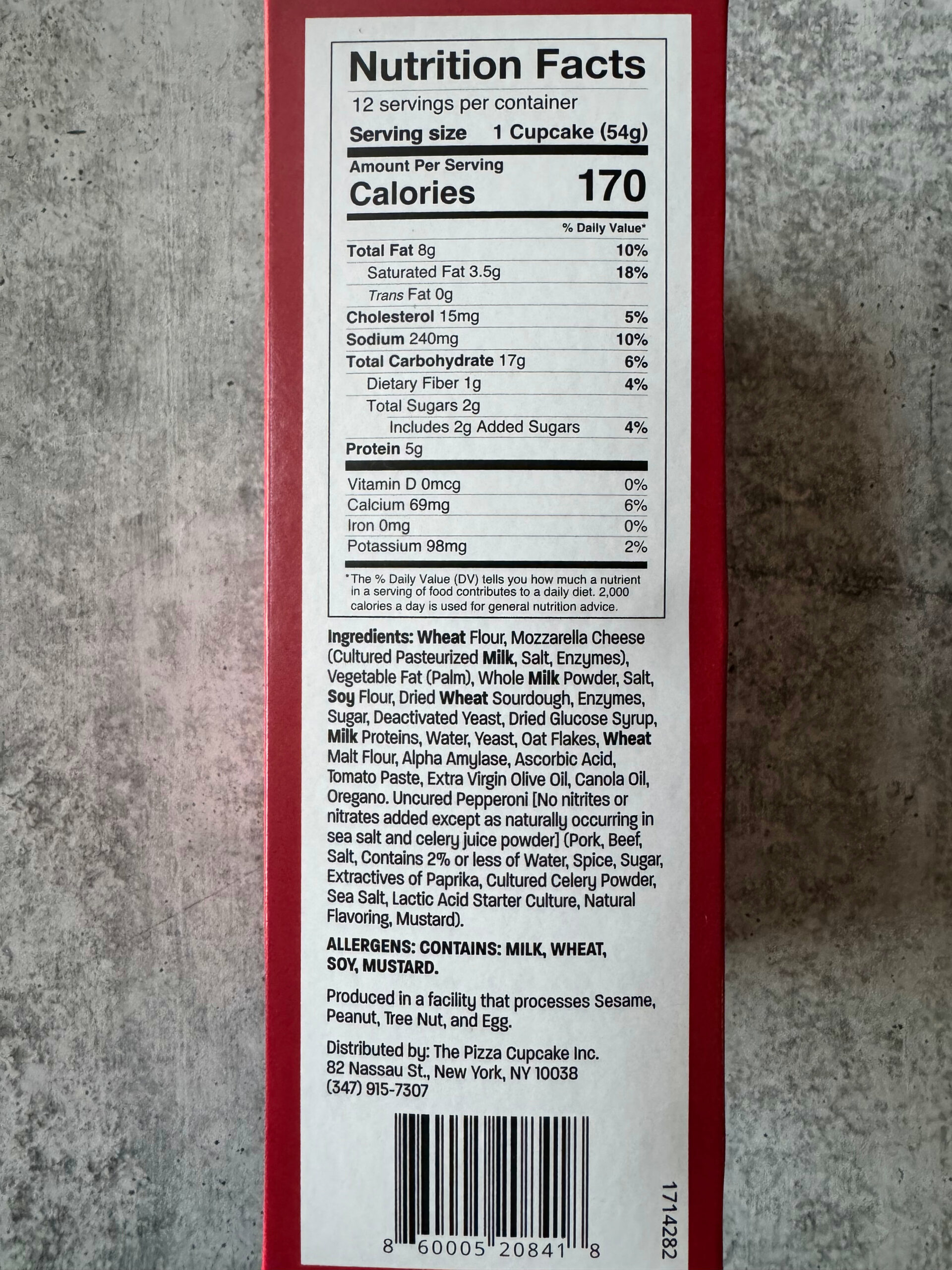 nutrition facts on the box