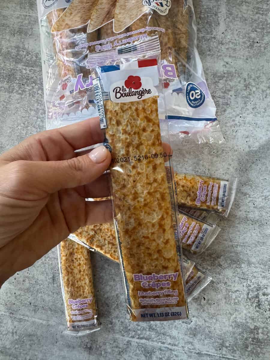 blueberry crepes in the package
