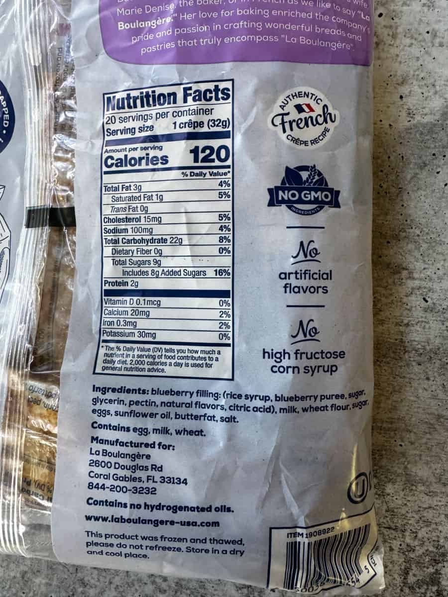 nutrition facts