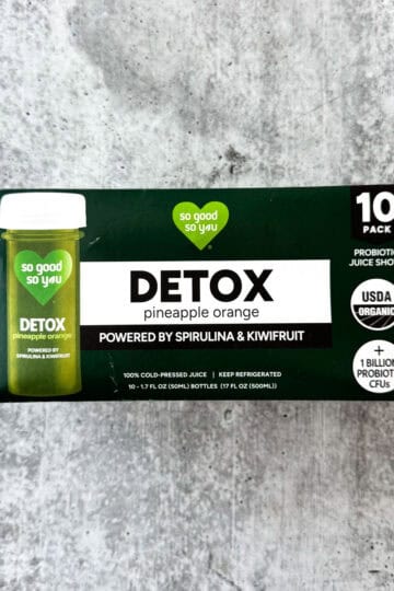 detox pineapple orange drink green box