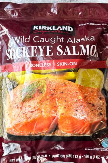 Alaska sockeye salmon fillet, wild caught, boneless, skin-on, perfect for healthy meals.