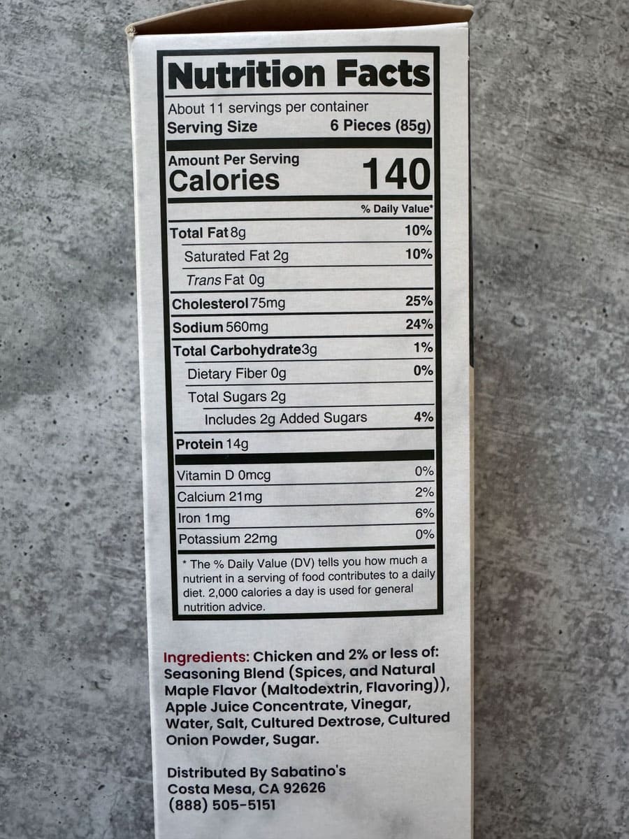 Healthy chicken snack with seasoning blend, apple juice vinegar, and onion powder.