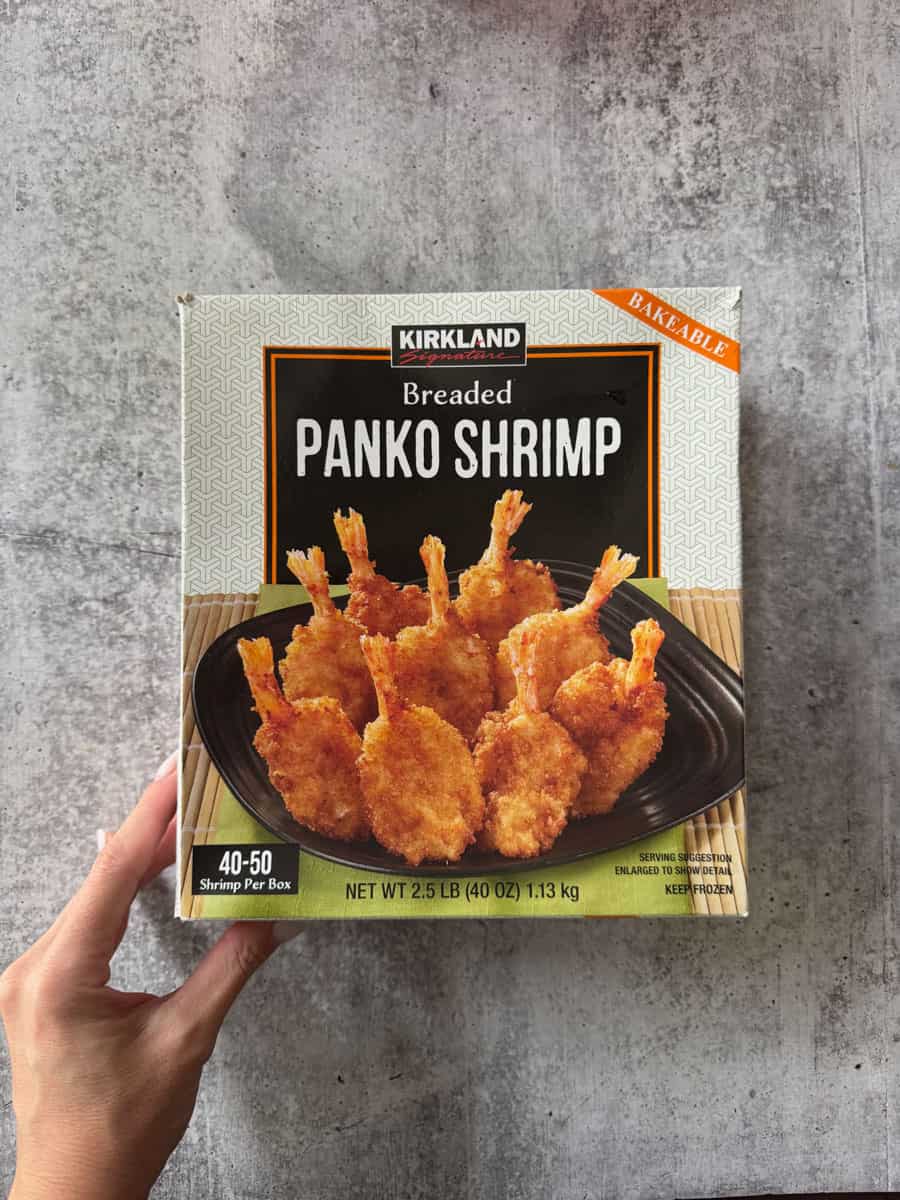 Breaded Panko Shrimp for baking, 2.5 lb, crispy and delicious seafood option from Costco Kirkland br.