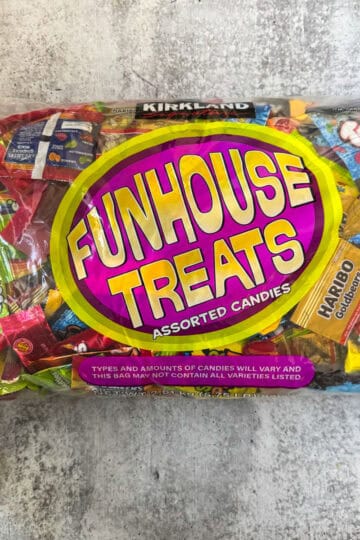 Funhouse Treats assorted candies bag front label.